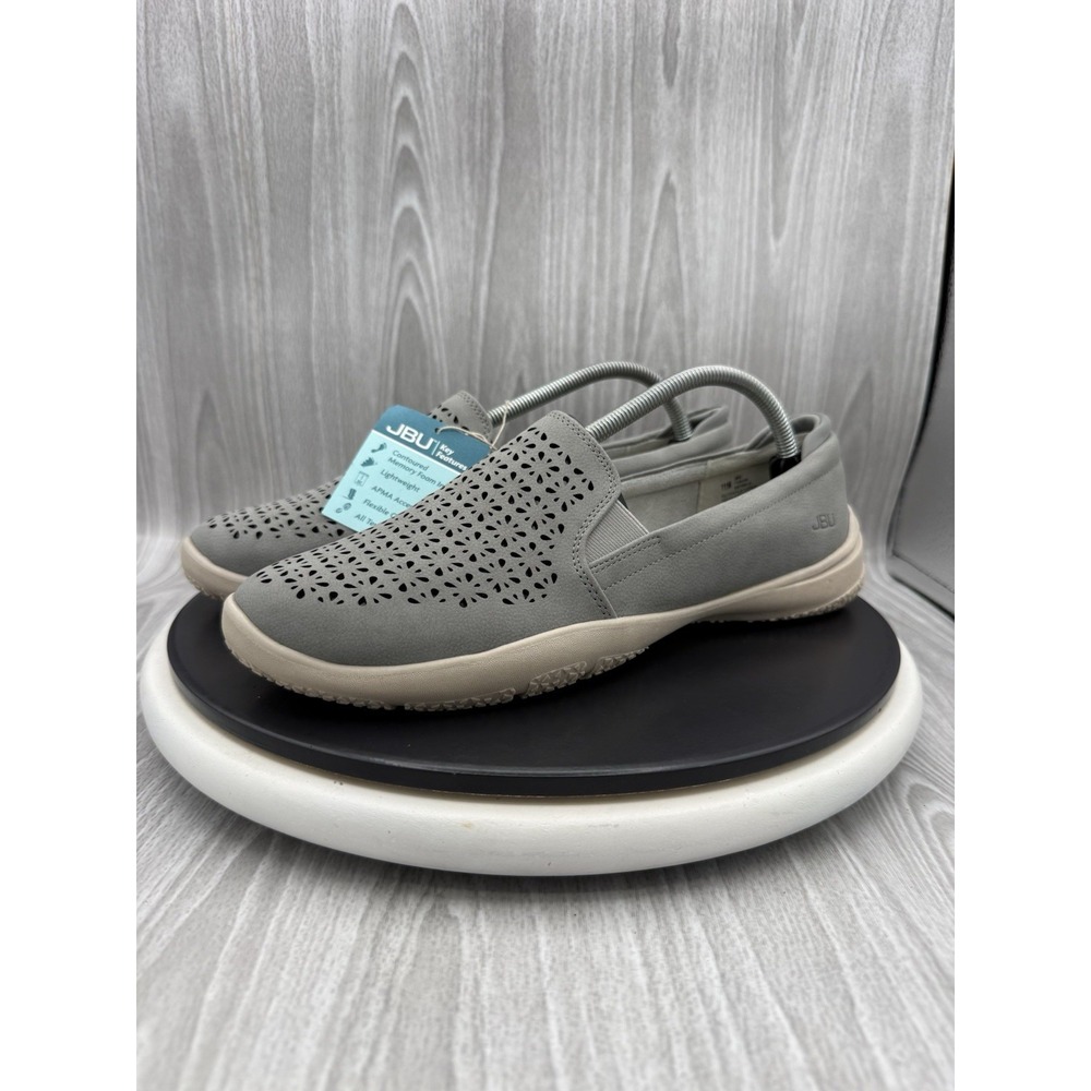 JBU by Jambu Fabian Womens Size 11 Gray Floral Laser Cut Casual Slip On Shoes
